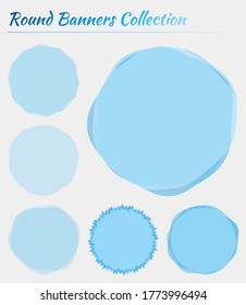 Colorful round abstract shapes. Circular backgrounds in light blue colors. Elegant vector illustration.
