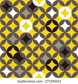Colorful round background. Based on Traditional Japanese Embroidery. Abstract Seamless pattern. Based on Sashiko stitching - shippo-tsunagi.
