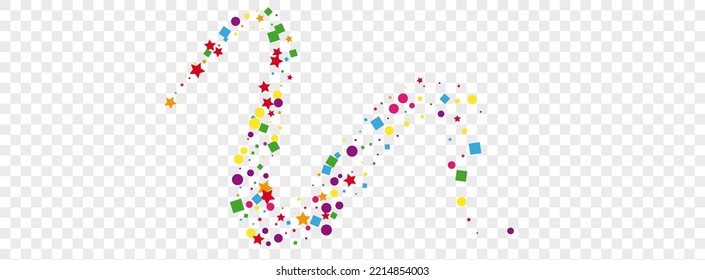 Colorful Round Background Transparent Vector. Circle Decor Frame. Multicolored Christmas. Rainbow Element Ribbon. Geometric Paper Illustration.