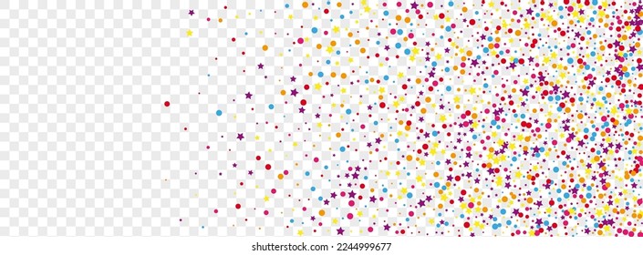 Colorful Round Background Transparent Vector. Geometric Ribbon Illustration. Rainbow Celebration. Multicolored Element Fest. Dot Party Card.