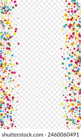 Colorful Round Background Transparent Vector. Element Decor Frame. Multicolored Wallpaper. Bright Dot Abstract. Confetti Paper Illustration.