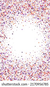 Colorful Round Background White Vector. Element Surprise Texture. Bright Wedding. Rainbow Dot Celebration. Circle Christmas Frame.