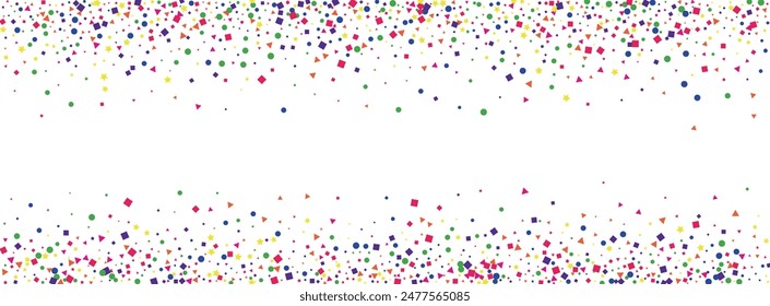 Colorido Fondo Redondo Vector Blanco. Textura de pies geométrica. Felicitaciones Multicolores. Navidades Bright Circle. Elemento Diseño feliz.