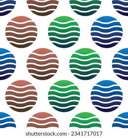 la bola redonda colorida incluye un diseño ondulado creativo patrón de textura sin fisuras para el diseño de tela y de impresión textil
