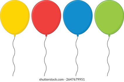 Colorful Round Balloon Set Vector Illustration for Party Decoration and Celebration Design