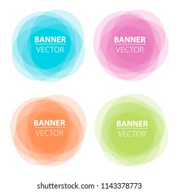 Colorful round banners. Overlay colors shape art design. Abstract concept graphic tag element for advertisements or printing. Creative vector illustration