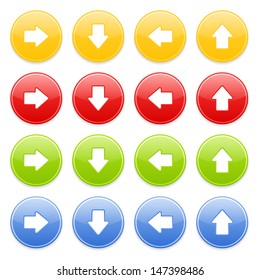 Colorful round button with arrow