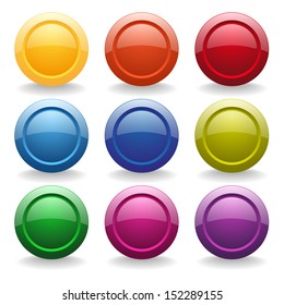 Colorful round button collection