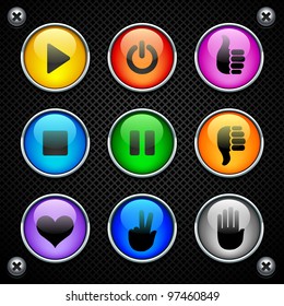 colorful round buttons