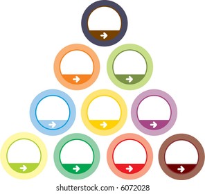 colorful round buttons with arrow