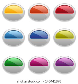 Colorful round buttons with copy space