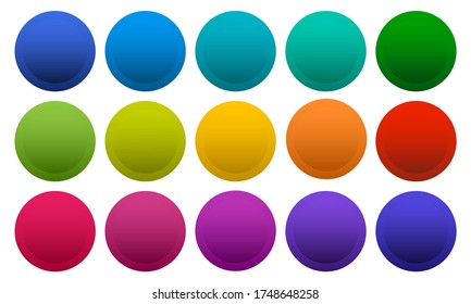 Colorful round buttons isolated on white background, rainbow colors. Vector illustration
