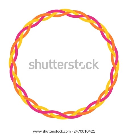 Colorful round Celtic tangled frame isolated on white background.