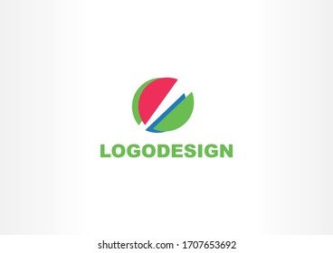 Colorful round circle universal logo design concept
