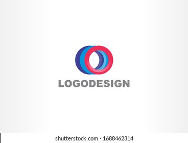 Colorful Round Circle Vector Logo Design Template. Three Circles Vector Illustration Graphic