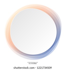 Colorful round circles frame overlay with white empty space for text background.