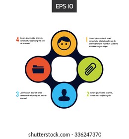 Colorful round diagram infographics for presentations, business, marketing and graphics.