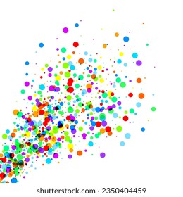 Colorful round dots exploding confetti background. Design element. Vector illustration.