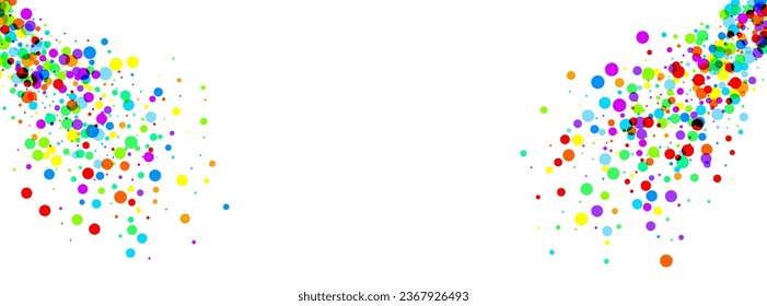 Colorful round dots exploding confetti background with space for text. Design element. Vector illustration.