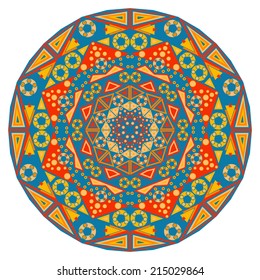 Colorful round ethnic pattern. Element for design