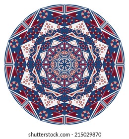 Colorful round ethnic pattern. Element for design
