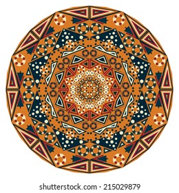 Colorful round ethnic pattern. Element for design