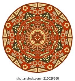 Colorful round ethnic pattern. Element for design