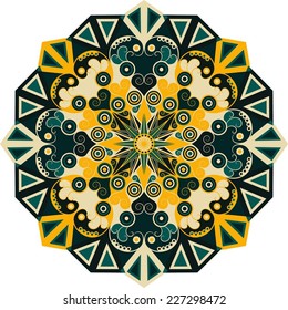 Colorful round ethnic pattern. Element for design