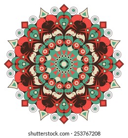 Colorful round ethnic pattern. Element for design
