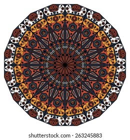 Colorful round ethnic pattern. Element for design