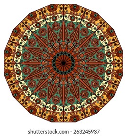 Colorful round ethnic pattern. Element for design