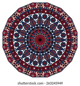 Colorful round ethnic pattern. Element for design