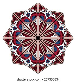 Colorful round ethnic pattern. Element for design