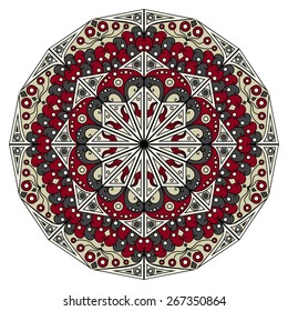 Colorful round ethnic pattern. Element for design
