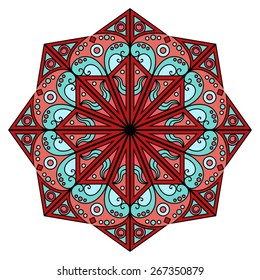Colorful round ethnic pattern. Element for design