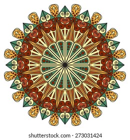 Colorful round ethnic pattern. Element for design