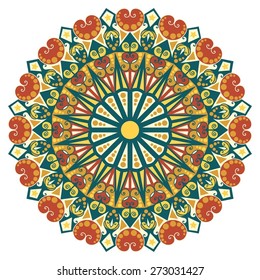 Colorful round ethnic pattern. Element for design