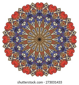 Colorful round ethnic pattern. Element for design