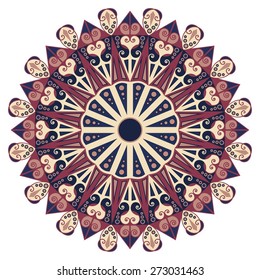 Colorful round ethnic pattern. Element for design
