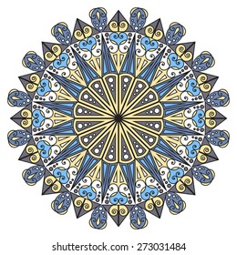 Colorful round ethnic pattern. Element for design