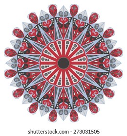 Colorful round ethnic pattern. Element for design