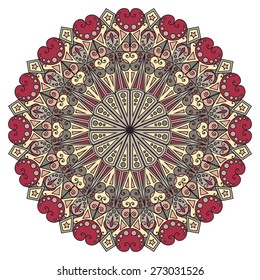 Colorful round ethnic pattern. Element for design