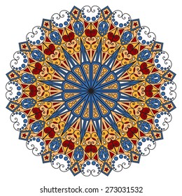 Colorful round ethnic pattern. Element for design