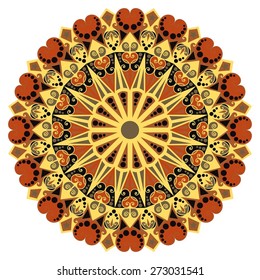 Colorful round ethnic pattern. Element for design