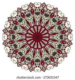 Colorful round ethnic pattern. Element for design