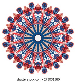 Colorful round ethnic pattern. Element for design