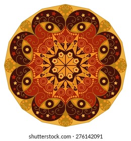 Colorful round ethnic pattern. Element for design