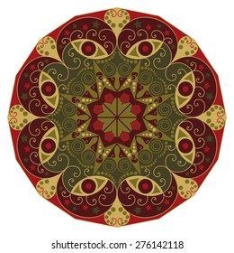 Colorful round ethnic pattern. Element for design