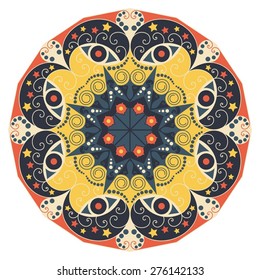 Colorful round ethnic pattern. Element for design