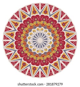 Colorful round ethnic pattern. Element for design